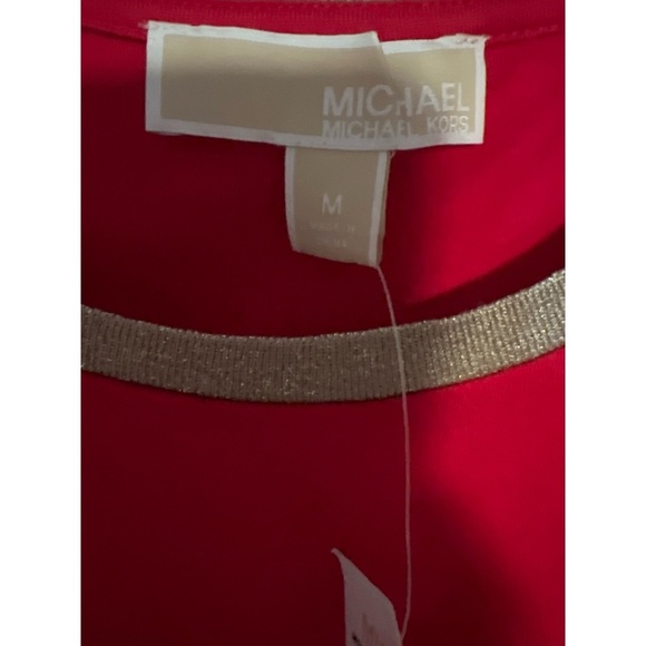 Michael kors nwt Red Cold Shoulder Top - Picture 2 of 3